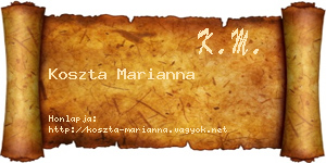 Koszta Marianna névjegykártya